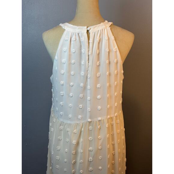 Andree By Unit Swiss Dot Pastel Colorblock Maxi Dress Halter Ethereal Large - Picture 4 of 9